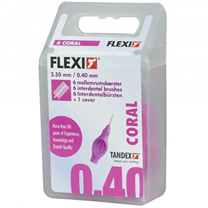 Ершик FLEXI межзубный 0,4/2,5 мм (6 шт.+1 колпачок) РОЗОВЫЙ (Tandex)